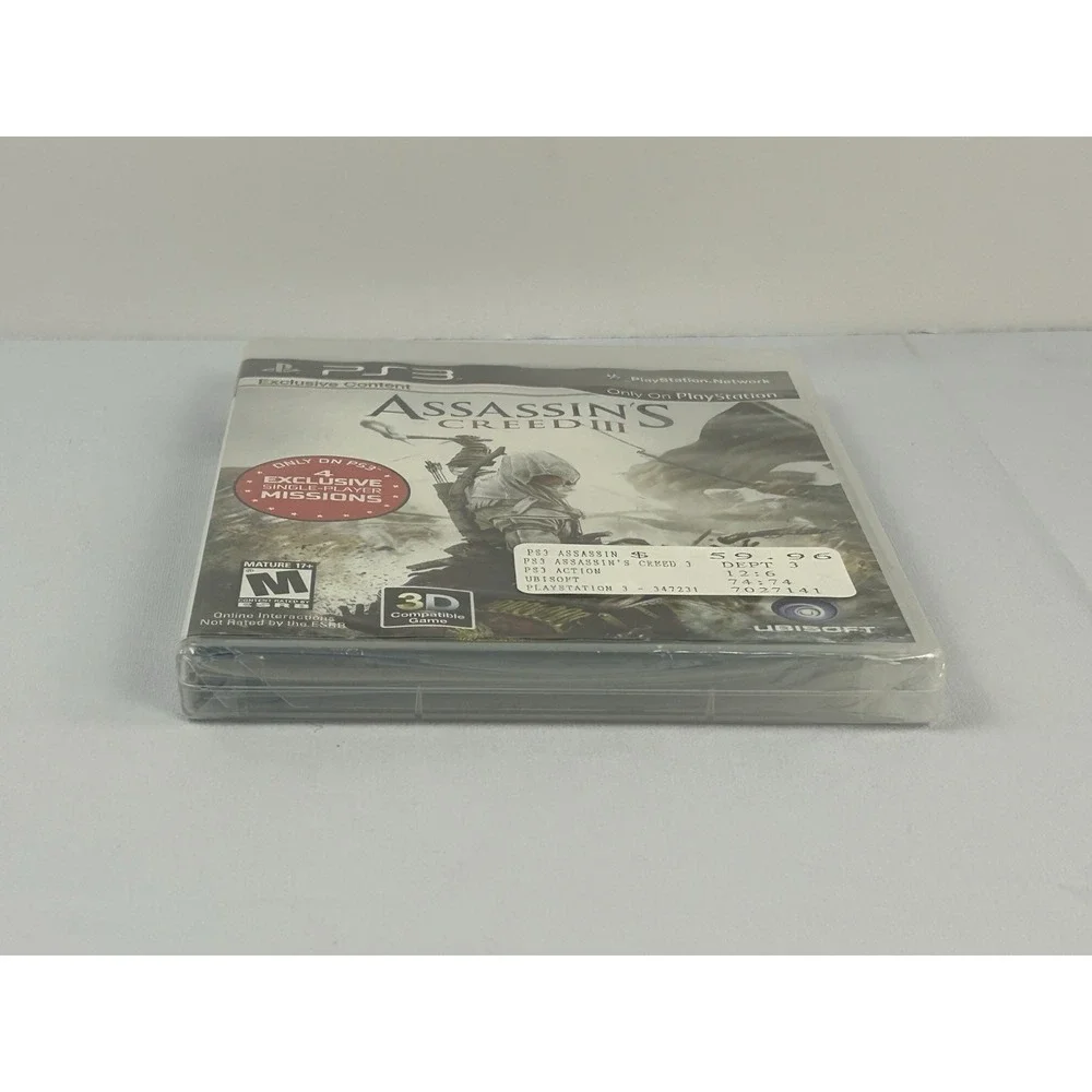 Assassin's Creed III PS3 New Sealed Ubisoft Action Adventure Game 3D Compatible
